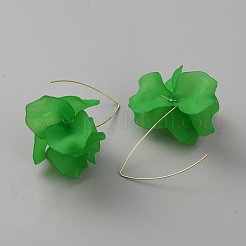 Acrylic Flower Dangle Earrings&nbsp;EJEW-WH0009-30E
