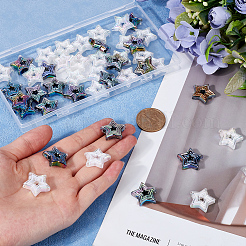 50Pcs 2 Colors Plating Acrylic Beads&nbsp;MACR-SC0001-59A