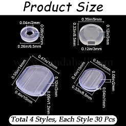 120Pcs 4 Style Silicone Clip on Earring Pads&nbsp;FIND-SP0001-01