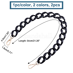 2Pcs 2 Color Resin Curb Chains Bag Straps&nbsp;FIND-CA0005-05