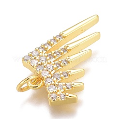 Brass Micro Pave Clear Cubic Zirconia Pendants&nbsp;ZIRC-Z008-33