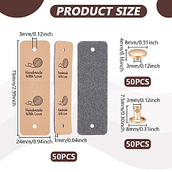 50 Bags Rectangle Imitation Leather Label Tags&nbsp;FIND-UN0010-32