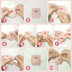 DIY Imitation Leather Flying Pig Pendant Keychain Sewing Kits&nbsp;DIY-WH0530-96