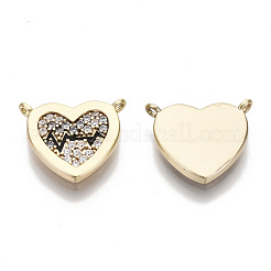 Brass Micro Pave Clear Cubic Zirconia Charms&nbsp;KK-S356-073-NF