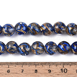 Handmade Gold Sand Lampwork Beads Strands&nbsp;LAMP-T023-31B