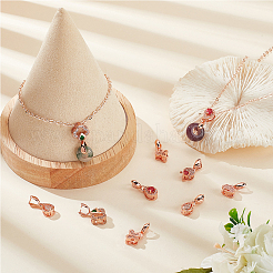 12Pcs 6 Style Long-Lasting Plated Brass Micro Pave Cubic Zirconia Ice Pick Pinch Bails&nbsp;ZIRC-NB0002-04