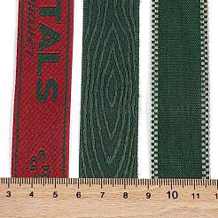 9 Yards 3 Styles Christmas Theme Polyester & Polycotton Ribbons Sets&nbsp;SRIB-A015-01A-04