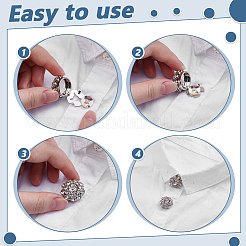 4Pcs Alloy Rhinestone Cufflinks&nbsp;BUTT-PH0001-57P-01