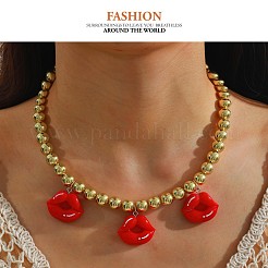 Resin Red Lip Pendant Bib Necklaces&nbsp;FS-WG56FE2-01