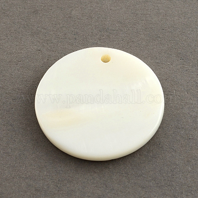 Flat Round Sea Shell Charms&nbsp;SSHEL-R025-15mm-1
