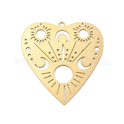 Pierced Brass Pendants&nbsp;KK-G441-13G-1
