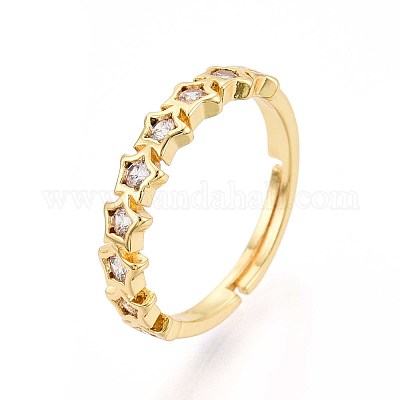 Wholesale Brass Micro Pave Cubic Zirconia Cuff Rings for