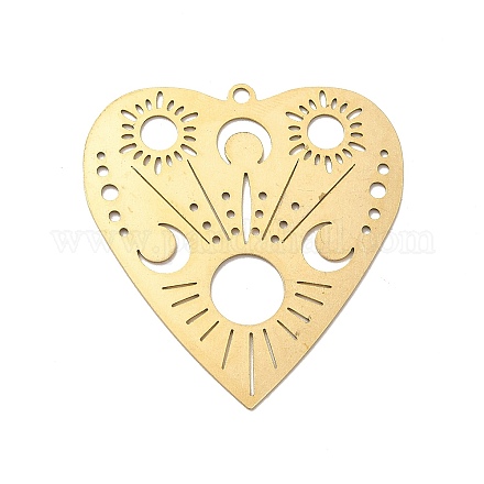 Pierced Brass Pendants&nbsp;KK-G441-13G-1