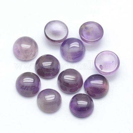 Natural Amethyst Cabochons&nbsp;G-P393-R14-6mm-1