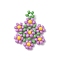 Seed Beads Beaded Charms, Flower Pendants, Lilac, 23x18x3mm, Hole: 1.5mm