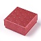 Cardboard Jewelry Set Boxes, Square, Dark Red, 7.5x7.5x3.5cm