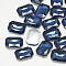 Pointed Back Glass Rhinestone Cabochons, Faceted, Rectangle Octagon, Montana, 10x8x3.5mm