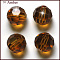 Imitation Austrian Crystal Beads, Grade AAA, K9 Glass, Faceted(32 Facets), Round, Sienna, 10mm, Hole: 0.9~1mm