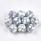 Resin Beads, with Shell, Round, Gray, 12mm, Hole: 1mm