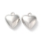 CCB Plastic Pendants, Heart Charms, Platinum, 21x19x10mm, Hole: 1.8mm