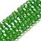 Transparent Glass Beads, 32 Facets, AB Color Plated, Round, Green, 6x5.5mm, Hole: 1.2mm, about 91pcs/strand, 19.29''(49cm)