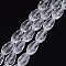 Glass Beads Strands, Faceted, teardrop, Clear, 15x10mm, Hole: 2mm, about 48pcs/strand, 27.56 inch(70cm)
