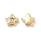 Brass Cubic Zirconia Beads, Cadmium Free & Nickel Free & Lead Free, Star, Real 18K Gold Plated, Light Sky Blue, 7x8x4mm, Hole: 1mm