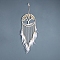 Cotton Woven Suncatchers, Feather Hanging Decorations, Flat Round, White, 410x200mm