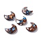 Assembled Synthetic Bronzite and Imperial Jasper Cabochons, Dyed, Moon, 30x25x9mm