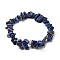 Natural Lapis Lazuli Chip Beads Stretch Bracelets, Inner Diameter: 2-3/8 inch(6cm), Beads: 5~15mm