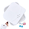 PLA Ear Piercing Tool, Rectangle, White, 12.4x10.4x2.85cm, Inner Diameter: 11.75x9.75cm