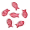 Handmade Lampwork Beads, Fish, Dark Red, 15x8mm, Hole: 0.7mm