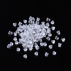 Plastic Ear Nuts, Soft Clear Earring Backs Safety Bullet Clutch Stopper, Clear, 4x4mm, Hole: 1mm