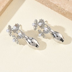Brass Stud Earrings for Women&nbsp;EJEW-A168-12P