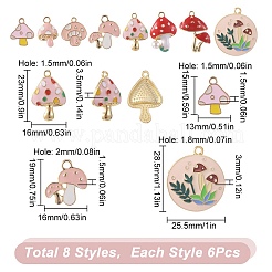 48Pcs 8 Style Alloy Enamel Pendants&nbsp;ENAM-SC0003-76