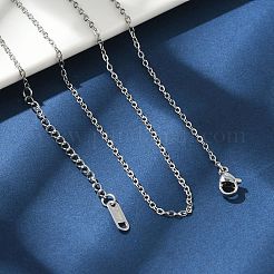 Non-Tarnish 304 Stainless Steel Cable Chain Necklace for Men Women&nbsp;NJEW-K245-014B