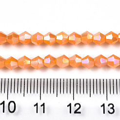 Opaque Solid Color Electroplate Glass Beads Strands&nbsp;EGLA-A039-P4mm-B04