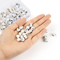 80Pcs 8 Colors Christmas Opaque Glass Beads&nbsp;EGLA-YW0001-02