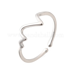 ECG 925 Sterling Silver Cuff Rings for Women&nbsp;RJEW-S631-04P