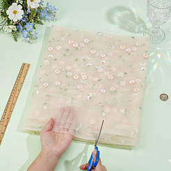 Polyester Organza Flower Fabric&nbsp;DIY-PH0038-38C