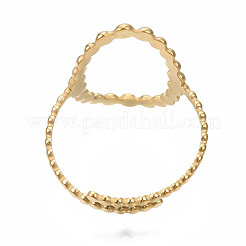 304 Stainless Steel Rectangle Open Cuff Ring&nbsp;RJEW-T023-87G