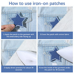 20Pcs 4 Styles Polyester Embroider Thread Iron on/Sew On Patches&nbsp;PATC-GF0001-74