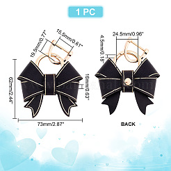 Handmade Cute Bow Ladies Car Keychain&nbsp;KEYC-WH0004-61KCG-02