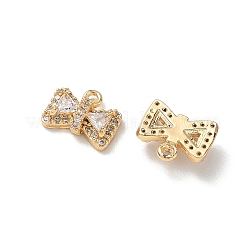 Brass Micro Pave Clear Cubic Zirconia Charms&nbsp;KK-P355-23G