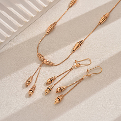 Vintage Teardrop Brass Earrings & Necklaces Sets for Women&nbsp;VA8501