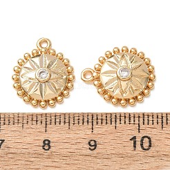 Brass Micro Pave Clear Cubic Zirconia Pendants&nbsp;CU-K002-11G