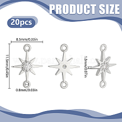 20Pcs Brass Micro Pave Clear Cubic Zirconia Links Connectors&nbsp;KK-HY0004-43