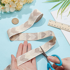 Polyester Jacquard Leaf Ribbon for Garment Accessories&nbsp;OCOR-WH0097-23D