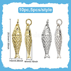 10Pcs 2 Colors Rack Plating Brass Pendants&nbsp;KK-ME0003-38