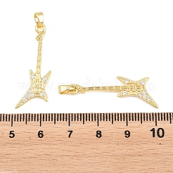 Brass Clear Cubic Zirconia Pendants&nbsp;KK-E800-11G